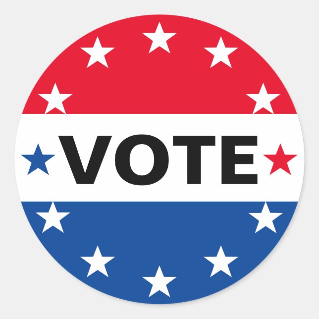 Wahlen Amerika Politisch Red White Blue Runder Aufkleber (Vorderseite)