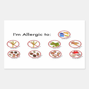 Wählen die Freie Nahrungsmittelallergie 100% Ihre Rechteckiger Aufkleber