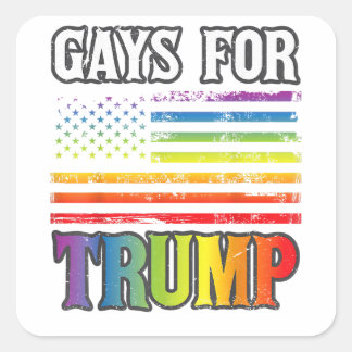 Wahlen für Trump LGBT Pride Gay Rainbow Flag Quadratischer Aufkleber