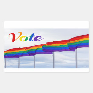 Wahlen Rainbow Flags LGBTQ Rechteckiger Aufkleber