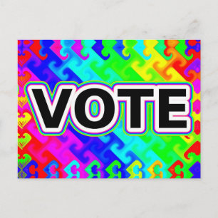 WÄHLEN (Regenbogen-Wellen-Hintergrund) Postkarte