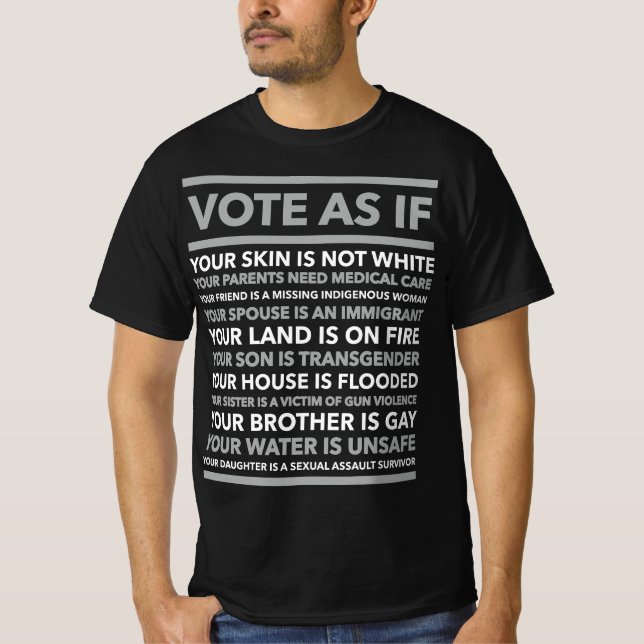 Wählen Sie als ob Ihre Haut nicht weiß ist, wählen T-Shirt (Vorderseite)