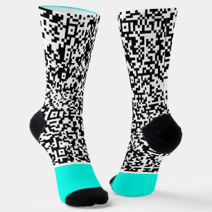 Wählen Sie Aquamarine blaue Socken für Ihren QR-Co