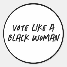 Wählen Sie Blue 2024 wie eine schwarze Frauenklebe Runder Aufkleber