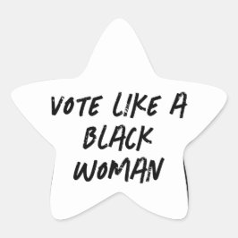 Wählen Sie Blue 2024 wie eine schwarze Frauenklebe Stern-Aufkleber