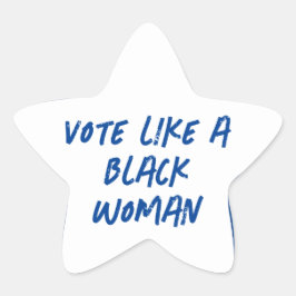 Wählen Sie Blue 2024 wie eine schwarze Frauenklebe Stern-Aufkleber