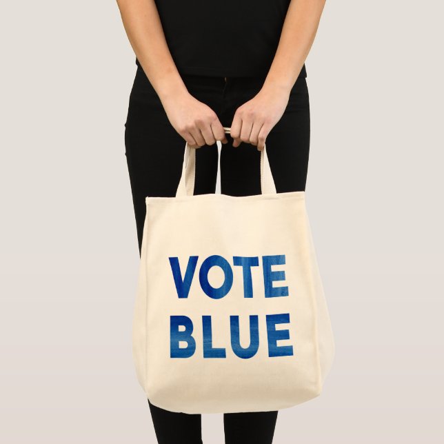 Wählen Sie Blue fett Aquarellfarbe politisch 2-sei Tragetasche (Vorderseite (Produkt))