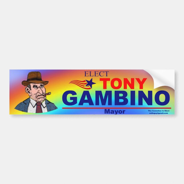 Wählen Sie Bürgermeister Tony-Gambino Autoaufkleber (Vorne)