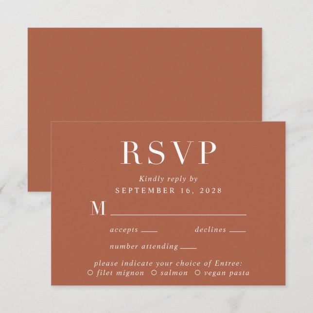 Wählen Sie eine andere Speisekarte RSVP Karte (Vorne/Hinten)