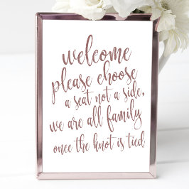 Wählen Sie eine Sitzplatine Rose Gold Glitzer 8x10 Poster