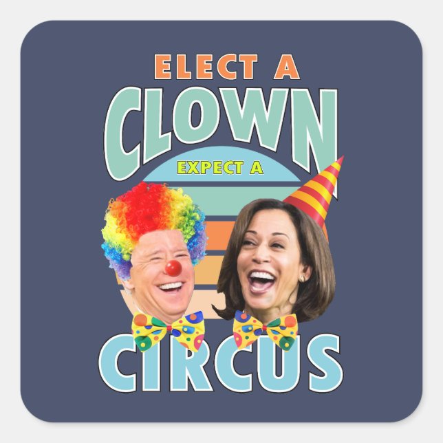 Wählen Sie einen Clown, der einen Zirkus erwartet  Quadratischer Aufkleber (Vorderseite)