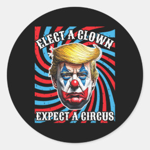 Wählen Sie einen Clown, der einen Zirkus erwartet Runder Aufkleber