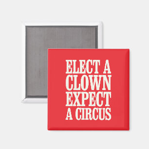 Wählen Sie einen Clown, der von einem Zirkus gegen Magnet