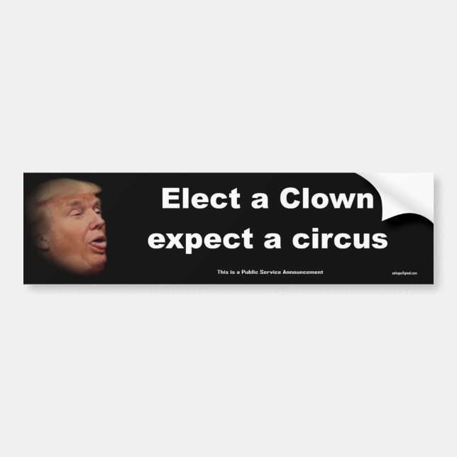 wählen Sie einen Clown erwarten einen Zirkus Autoaufkleber (Vorne)
