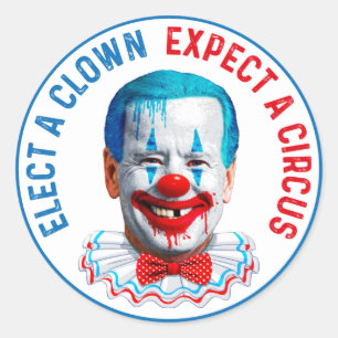 Wählen Sie einen Clown lustige Anti-Joe Biden Clo Runder Aufkleber