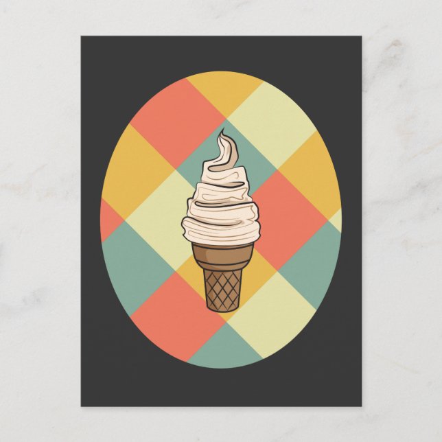 Wählen Sie einen Geschmack: Retro Ice Creme Cone V Postkarte (Vorderseite)