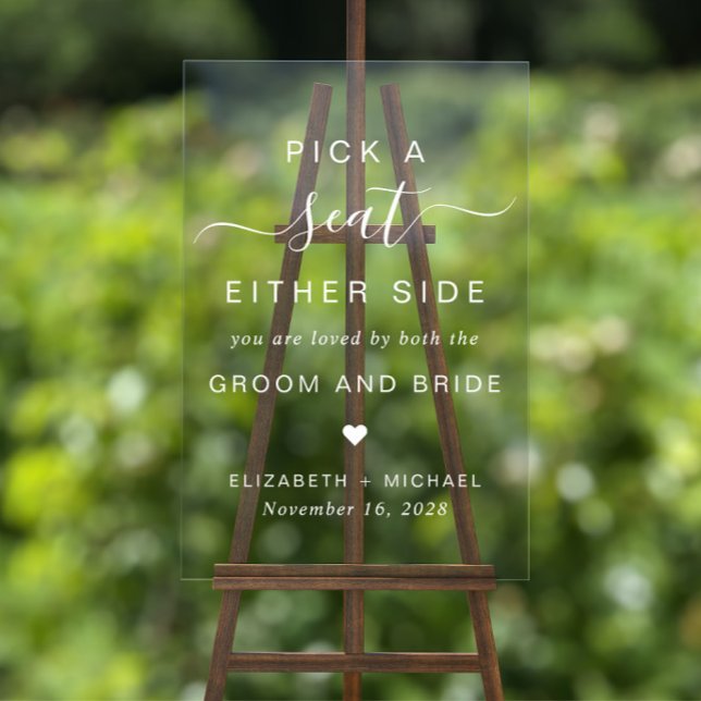 Wählen Sie einen Platz auf jeder Seite für Hochzei Acrylschild (Von Creator hochgeladen)