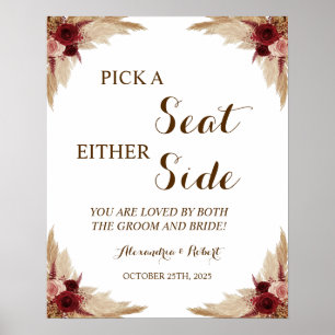 Wählen Sie einen Platz, nicht eine Seite Pampas Gr Poster