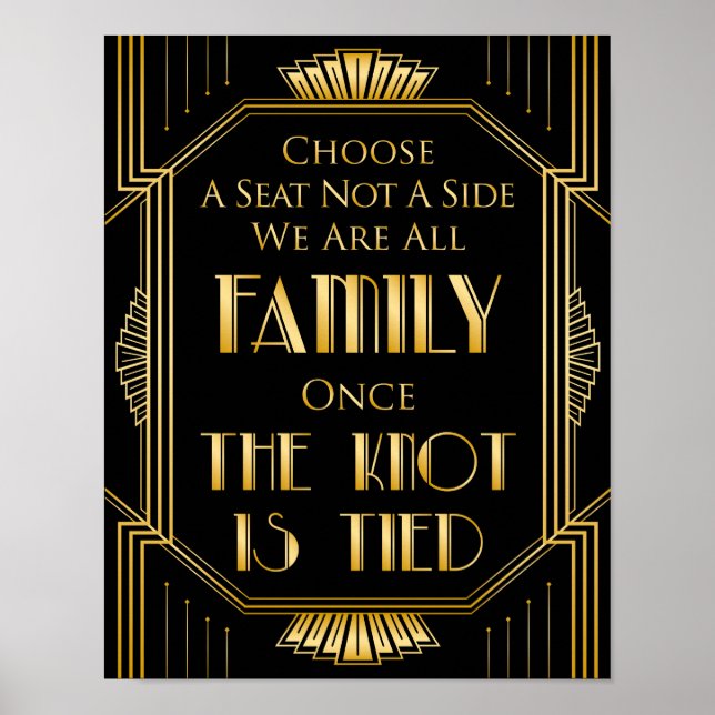 Wählen Sie einen Sitzplatz für Hochzeiten | Gatsby Poster (Vorne)