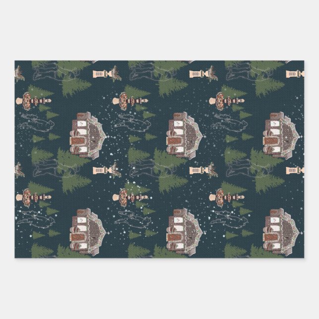 Wählen Sie einen Weihnachtsbaum Geschenkpapier Set (Vorderseite)