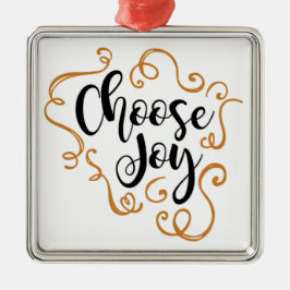 Wählen Sie Freude, Weihnachtsschmuck, Platz Silbernes Ornament