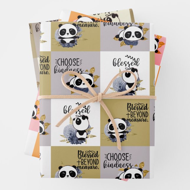Wählen Sie Freundlichkeit; gesegnet jenseits von M Geschenkpapier Set (Beispiel)