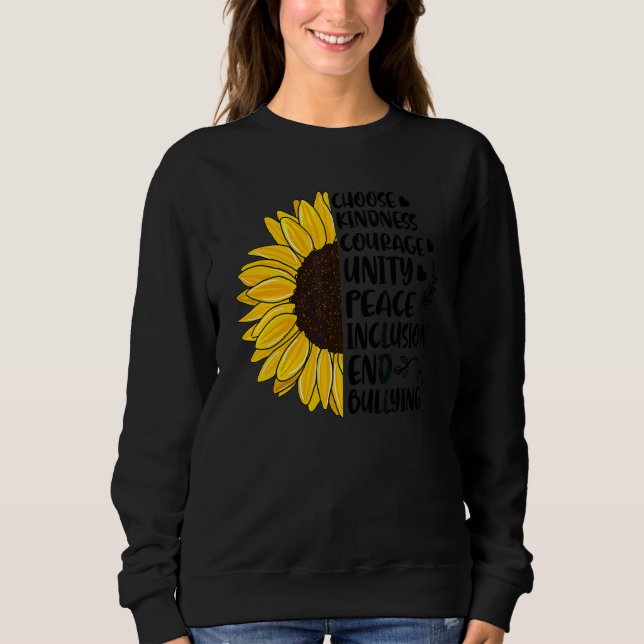 Wählen Sie Freundness Courty Unity Peace Sunflower Sweatshirt (Vorderseite)