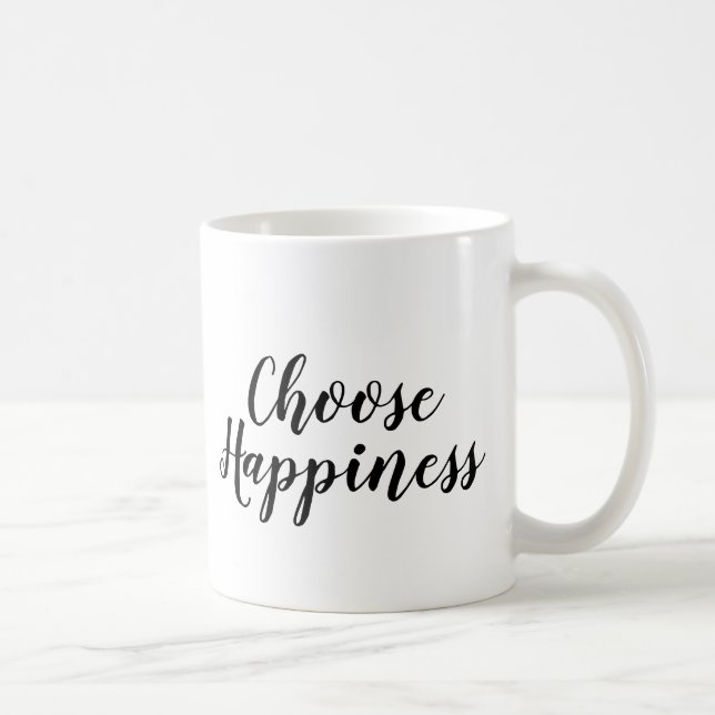 Wählen Sie Glück | Slogan-Tasse | goldgelb Kaffeetasse (Rechts)