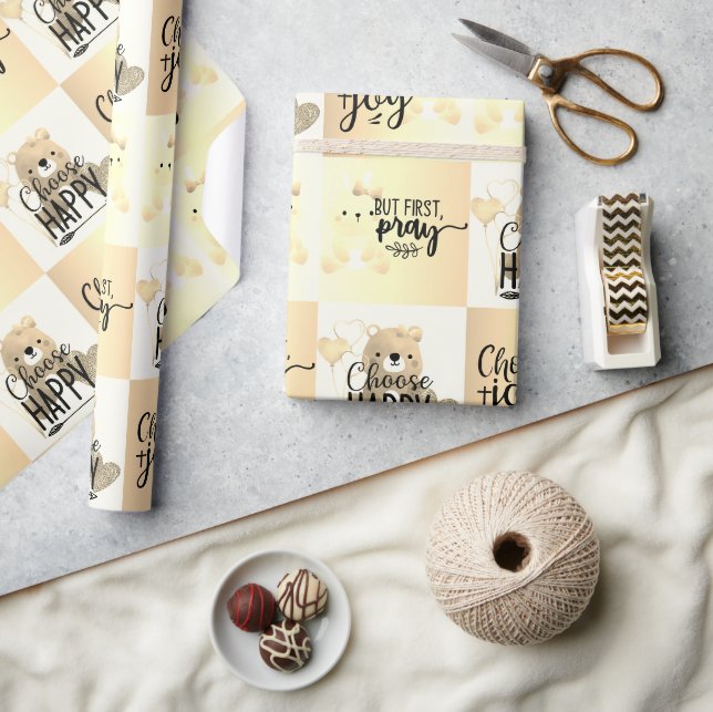 Wählen Sie Glück; wählen Sie Joy; aber beten Sie Geschenkpapier (Handwerk)