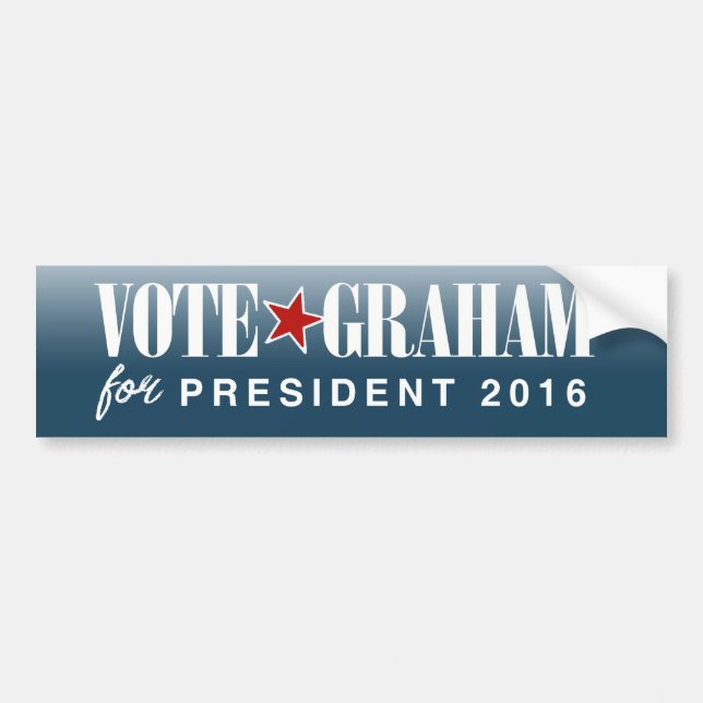 Wählen Sie Graham für Präsidenten 2016 blauer Autoaufkleber (Vorne)