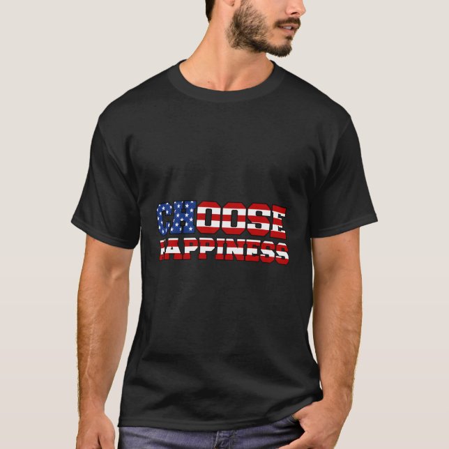 Wählen Sie Hapess 4. Juli American Flag unabhängig T-Shirt (Vorderseite)