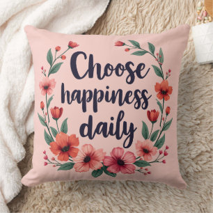 Wählen Sie Happy Daily Floral Wreath Art Kissen