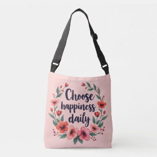 Wählen Sie Happy Daily Floral Wreath Tragetaschen Mit Langen Trägern