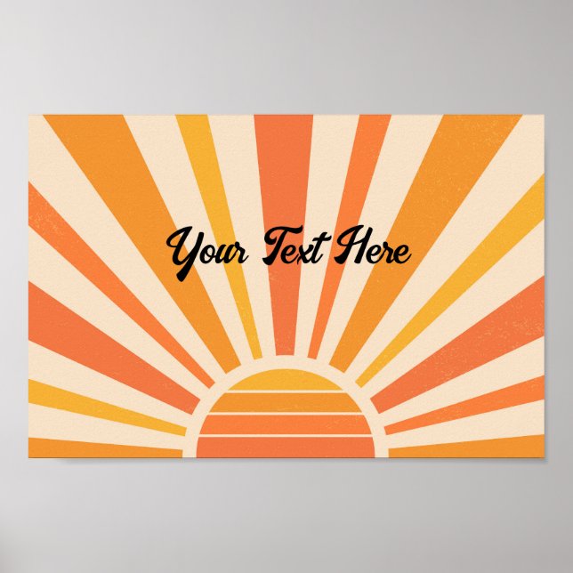 Wählen Sie Happy Inspirational Retro Sun Rays Post Poster (Vorne)