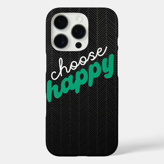 Wählen Sie Happy Modern Black Pattern iPhone Case (Rückseite)