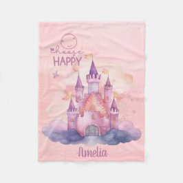 Wählen Sie Happy Palace auf der rosafarbenen Cloud Fleecedecke