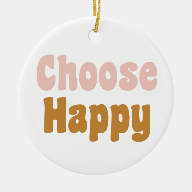 Wählen Sie Happy Retro Lettering Holiday Ornament (Vorne)