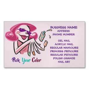 Wählen Sie Ihr Color Nail Salon Business Card Magn Magnetische Visitenkarte