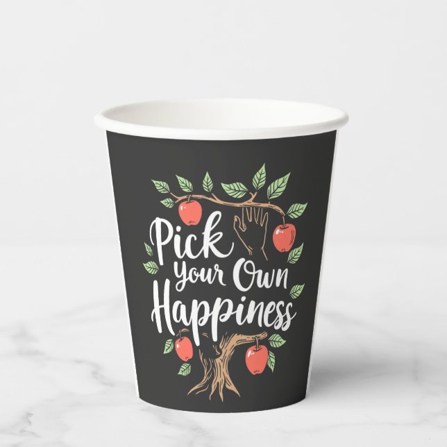 Wählen Sie Ihr eigenes Glück Apple Picking Saison  Pappbecher (Vorderseite)