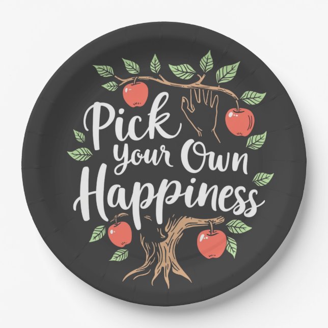 Wählen Sie Ihr eigenes Glück Apple Picking Saison  Pappteller (Vorderseite)