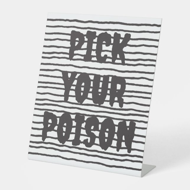 Wählen Sie Ihr Gift individuell aus. Sockelschild (Vorderseite)