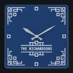 Wählen Sie Ihre Art Deco Retro Geometric Border Quadratische Wanduhr<br><div class="desc">Erstellen Sie mit diesem Art Deco-inspiriert Grenzdesign Ihr eigenes cooles Retro-Monogramm. Ersetzen Sie den Beispieltext durch Ihren eigenen für ein personalisiertes Geschenk. Die Hintergrundfarbe ist vollständig anpassbar, sodass Sie sie Ihrem Dekor oder Ihrer Lieblingsfarbe anpassen können. Klicken Sie einfach auf den Link "Details" und dann auf den Link "Weitere Anpassungen...</div>