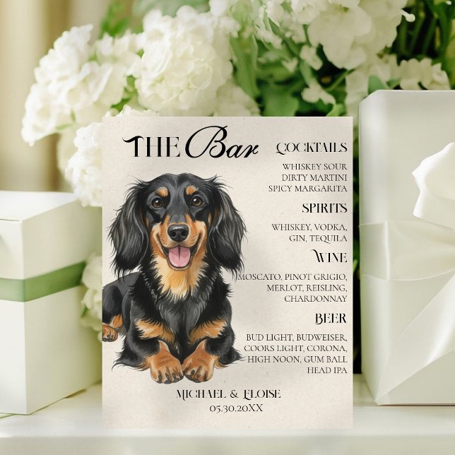 WÄHLEN SIE IHRE EIGENE Hund-Hochzeit oder Event-Ba Sockelschild (Remind guests of the furry friends that inspired your wedding's signature drinks with this bar sign!)