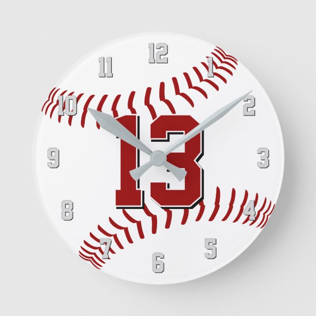 Wählen Sie Ihre eigenen Farben Baseball Runde Wanduhr (Vorderseite)