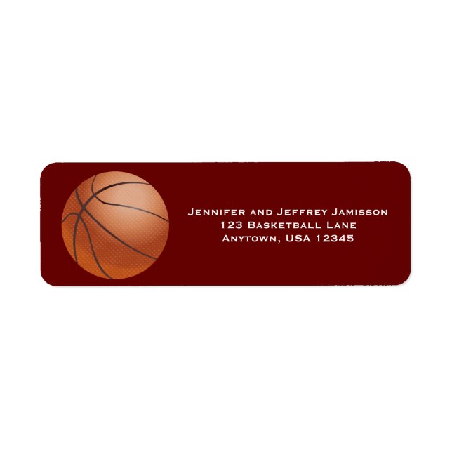 WÄHLEN SIE IHRE FARBE Basketball-Rücksendeadressen (Vorne)