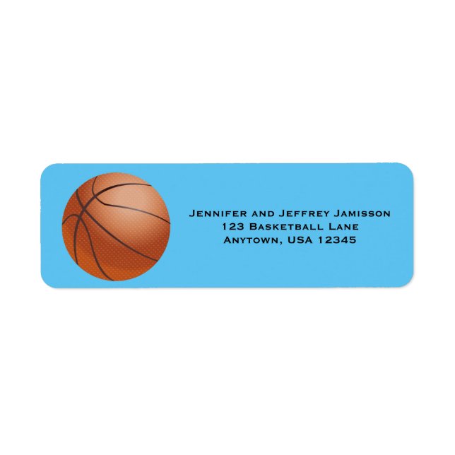 WÄHLEN SIE IHRE FARBE Basketball-Rücksendeadressen (Vorne)