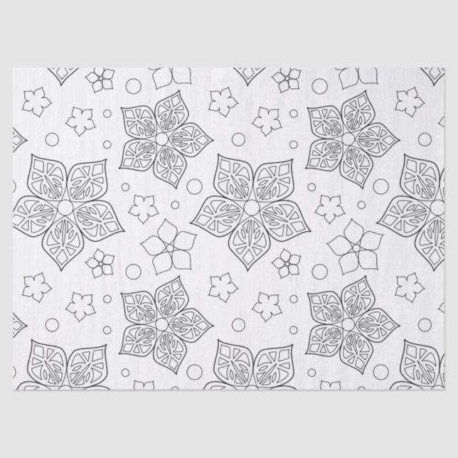 Wählen Sie Ihre Farbe Floral Seidenpapier (Vorderseite)