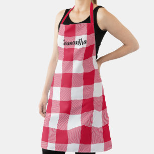 Wählen Sie Ihre Farbe Kariertes Plaid Personalisie Schürze