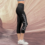 WÄHLEN SIE IHRE FARBE Yoga Name Capri Leggings<br><div class="desc">WÄHLEN SIE IHRE FARBEN Yoga-Leggings! Mit dem Namen in einem weißen Skript bis zu einem Bein! Beispiel ist schwarz,  aber Sie können leicht an die Farbe Ihrer Wahl anpassen. Auch leicht zu ändern oder zu löschen Beispieltext,  "Erstellen Sie Ihre eigenen". Alle Rechte vorbehalten © 2016 Alan & Marcia Socolik.</div>