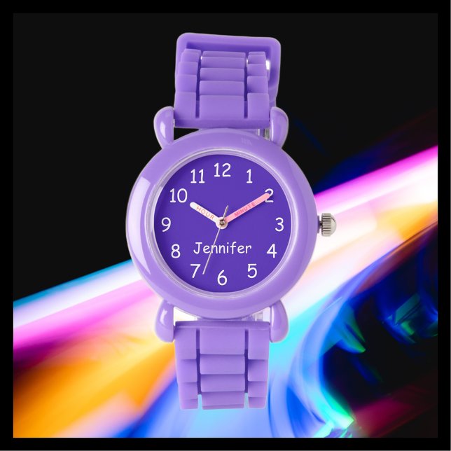 WÄHLEN SIE IHRE FARBEN, Ihren Namen, Kinder Lila H Armbanduhr (Von Creator hochgeladen)